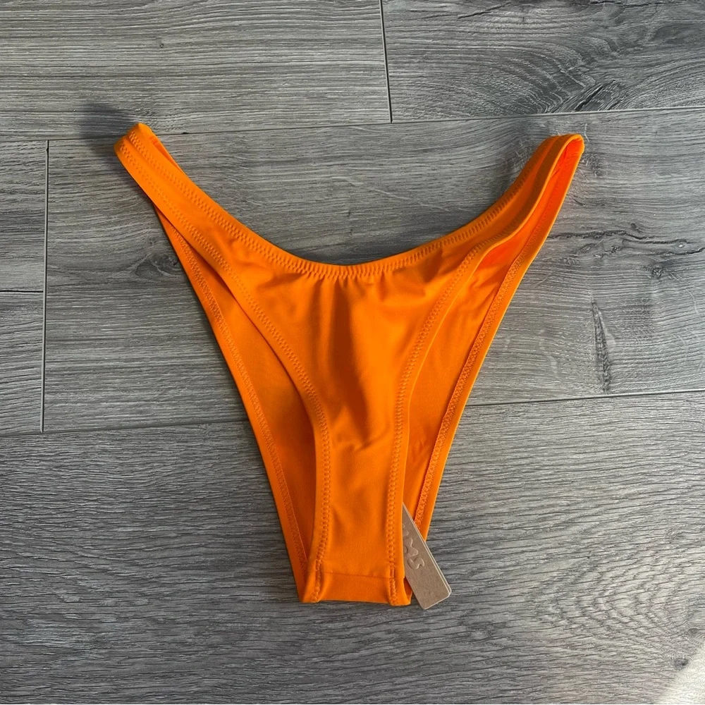 Skims Swim Orange Cheeky Tanga Bikini Bottom Size Small